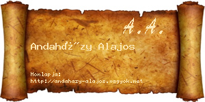 Andaházy Alajos névjegykártya